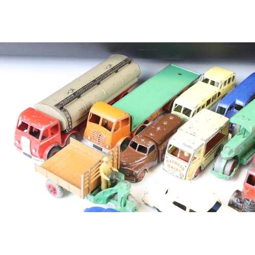 1316 - 30 Mid 20th C play worn diecast models to include commercial and road examples featuring 29 x Dinky ... 