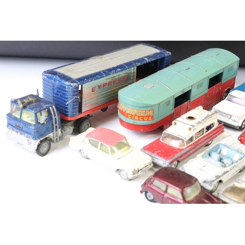 1318 - Around 75 mostly mid 20th C play worn diecast, tin plate & plastic models, to include Dinky, Triang ... 