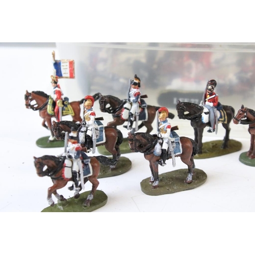 303 - Collection of military metal figures and accessories to include, circa Napoleonic Wars, painted, exc... 