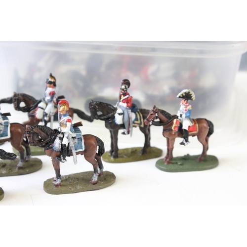 303 - Collection of military metal figures and accessories to include, circa Napoleonic Wars, painted, exc... 