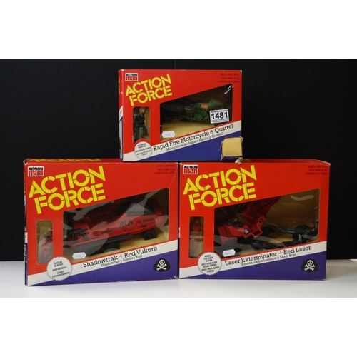 Action Man - Three boxed Palitoy Action Force vehicle & figure sets to ...