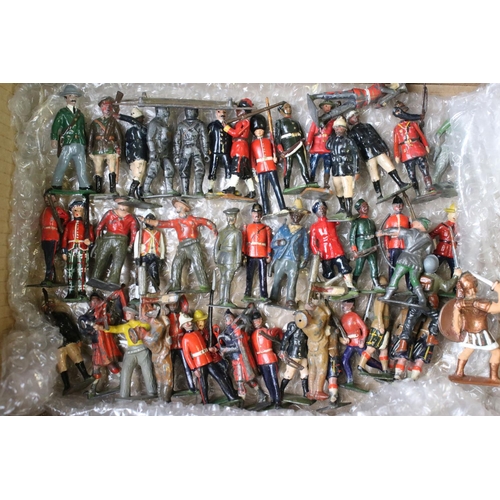 327 - Around 190 military metal figures to include Britains & Timpo Toys, featuring 2 x boxed Britains fig... 