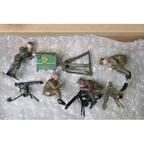 327 - Around 190 military metal figures to include Britains & Timpo Toys, featuring 2 x boxed Britains fig... 