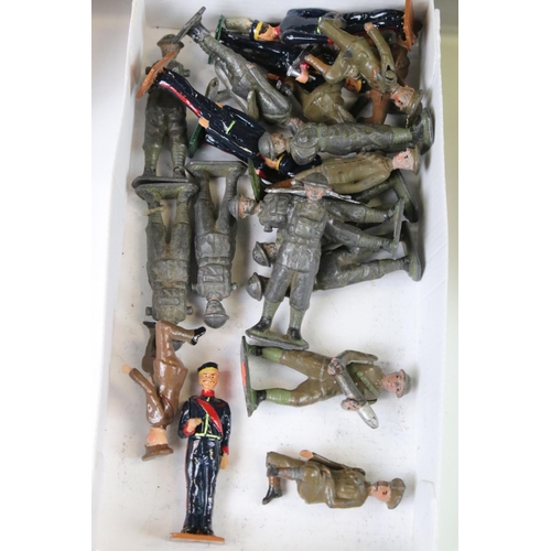 327 - Around 190 military metal figures to include Britains & Timpo Toys, featuring 2 x boxed Britains fig... 