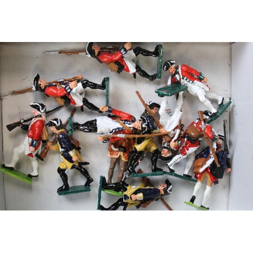 327 - Around 190 military metal figures to include Britains & Timpo Toys, featuring 2 x boxed Britains fig... 