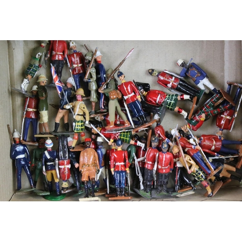 327 - Around 190 military metal figures to include Britains & Timpo Toys, featuring 2 x boxed Britains fig... 