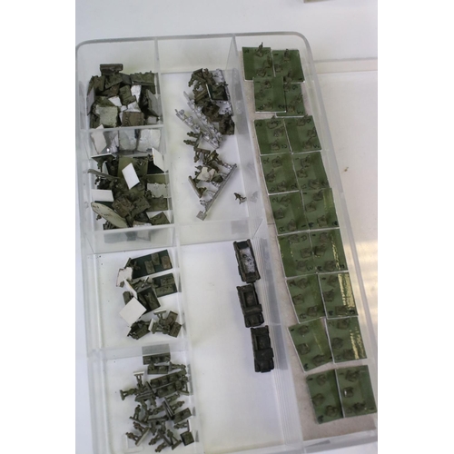 337 - Collection of circa miniature metal military figures and accessories to include soldiers, tanks and ... 