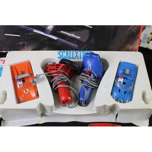 344 - Scalextric - Five Scalextric slot cars (boxed C117 3.0 Ford Capri, C76 Austin Mini Cooper, C23 Arrow... 