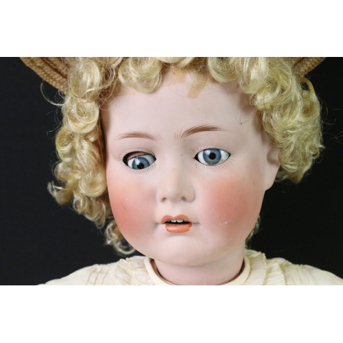 406 - Two Early 20th century German Bisque Head Dolls being Cuno & Otto Dressel Doll 77cm long with sleepi... 