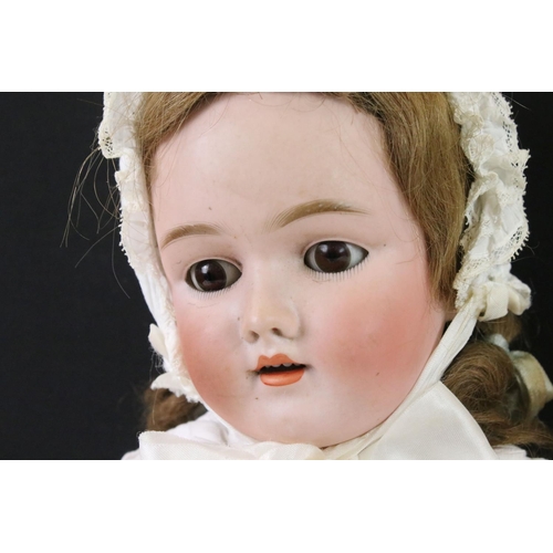 418 - Two Early 20th century Handwerck Bisque Head Dolls, one impressed Halbig 4 and the other 0 1/4, both... 