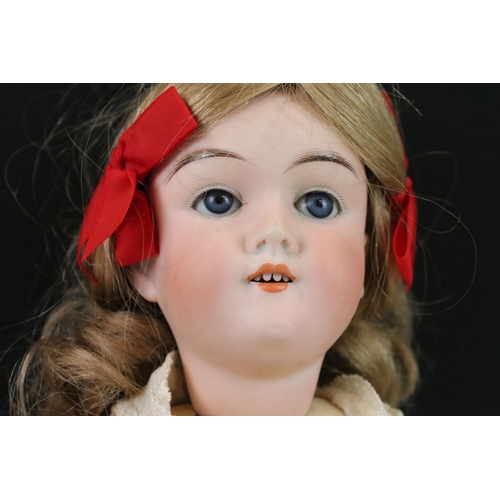 418 - Two Early 20th century Handwerck Bisque Head Dolls, one impressed Halbig 4 and the other 0 1/4, both... 