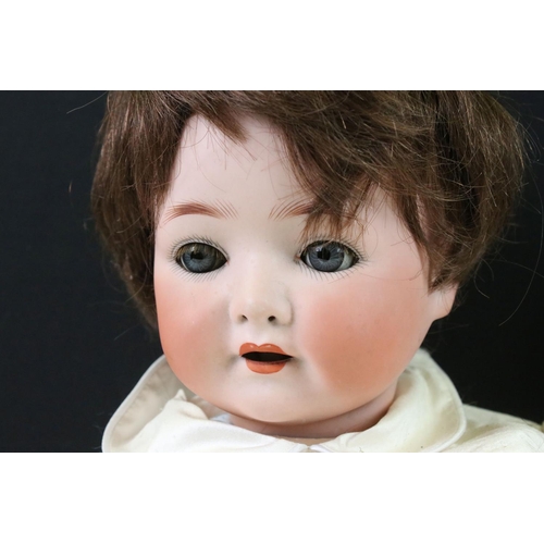 422 - Two  Early 20th century Heubach Koppelsdorf Bisque Head Dolls, impressed marks 320.6 and 250.26 toge... 