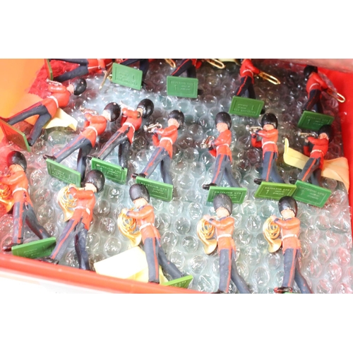 309 - Around 280 Britains Royal Marines & Scots Guards plastic bandsmen figures. (Figures generally gd wit... 