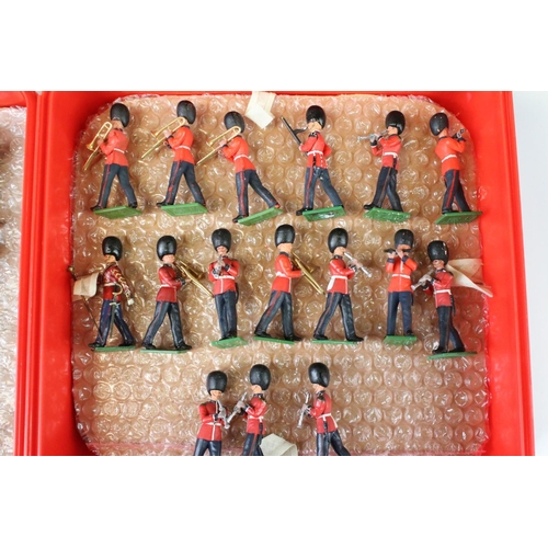 309 - Around 280 Britains Royal Marines & Scots Guards plastic bandsmen figures. (Figures generally gd wit... 