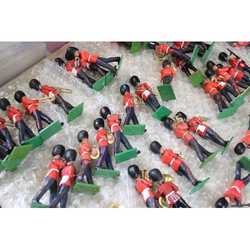 310 - Around 250 assorted Britains plastic military figures to include 'Eyes Right' Scots Guards, Royal Ma... 