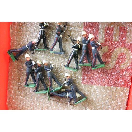 314 - Around 260 Britains Royal Marines & Scots Guards plastic figures to include Royal Marines bandsmen. ... 