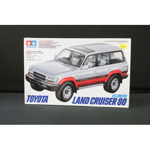 351 - Seven Boxed Tamiya plastic model kids to include , 24039 1:24 Morris Mini Cooper 1275S Mk1, 2448 1:2... 