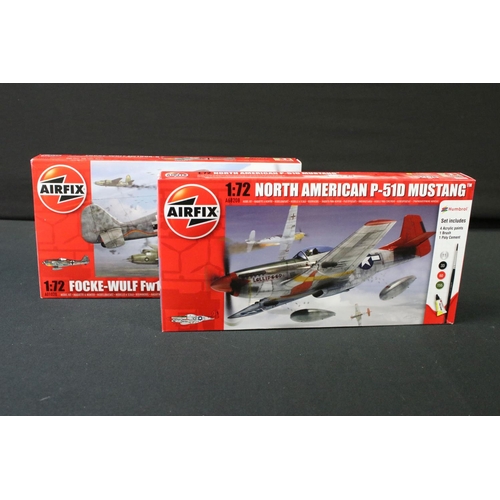 355 - 18 Boxed 1:72 scale Airfix plastic model kits, featuring A02021 Vought Kingfisher, A02341 Sherman Fi... 