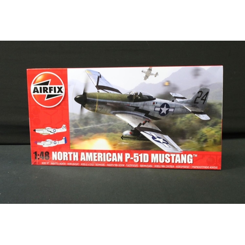 356 - 15 Boxed 1:48 scale Airfix plastic model kit military aircraft to include A50159 RAF Red Arrows Gnat... 