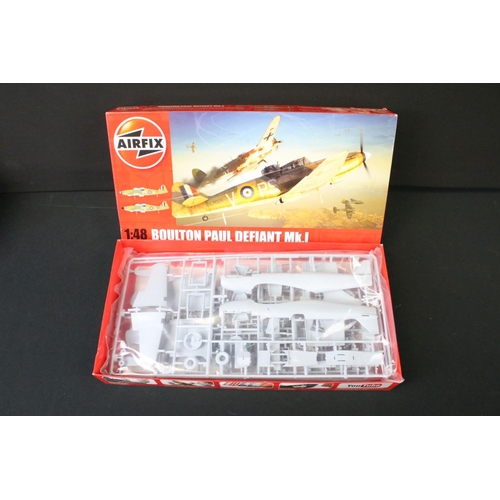 356 - 15 Boxed 1:48 scale Airfix plastic model kit military aircraft to include A50159 RAF Red Arrows Gnat... 