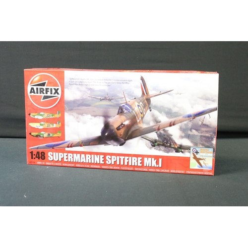 356 - 15 Boxed 1:48 scale Airfix plastic model kit military aircraft to include A50159 RAF Red Arrows Gnat... 