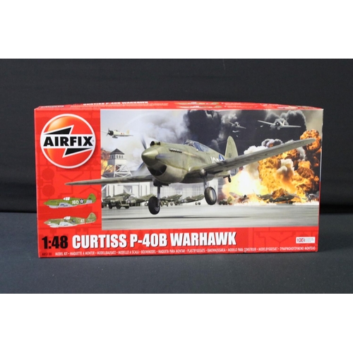 356 - 15 Boxed 1:48 scale Airfix plastic model kit military aircraft to include A50159 RAF Red Arrows Gnat... 