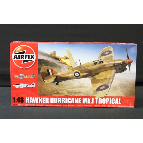 356 - 15 Boxed 1:48 scale Airfix plastic model kit military aircraft to include A50159 RAF Red Arrows Gnat... 