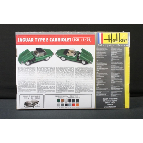 371 - Three boxed sealed plastic model kits to include MPC827/12 1:8 scale Honda 750 Four, Heller 1:24 Jag... 