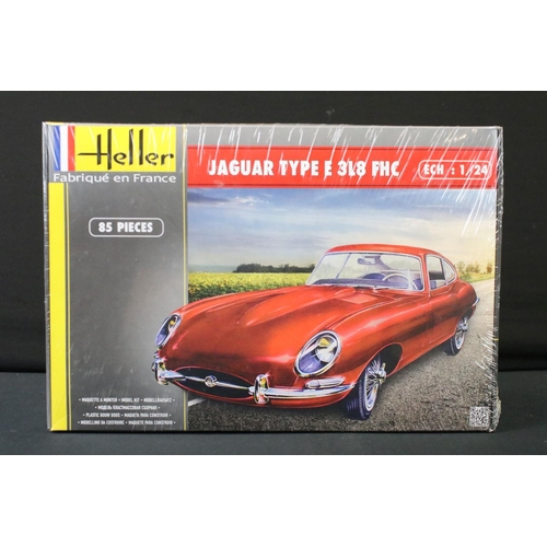 371 - Three boxed sealed plastic model kits to include MPC827/12 1:8 scale Honda 750 Four, Heller 1:24 Jag... 