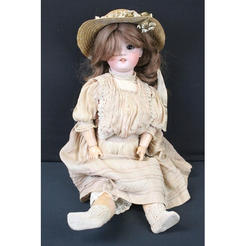 423 - Two early 20th C Simon & Halbig bisque headed dolls to include DEP 1079 Germany 9 1/2 with sleeping ... 