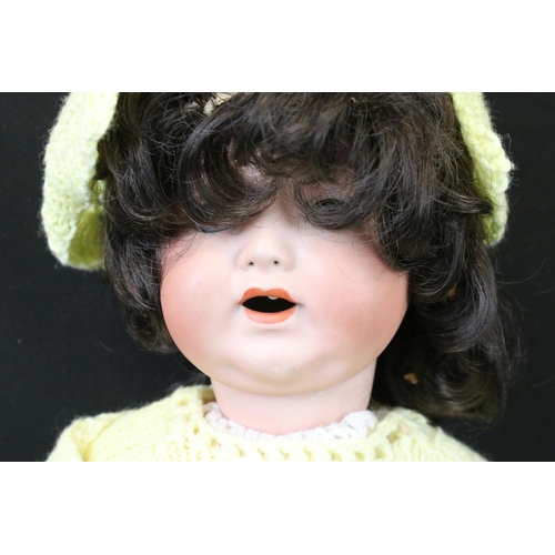 428 - Early 20th C Koppelsdorf bisque headed doll with sleeping blue glass eyes, loose head, marked German... 