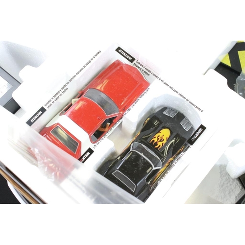 222 - Boxed Marks & Spencer Starsky & Hutch Scalextric slot car set, complete with both cars