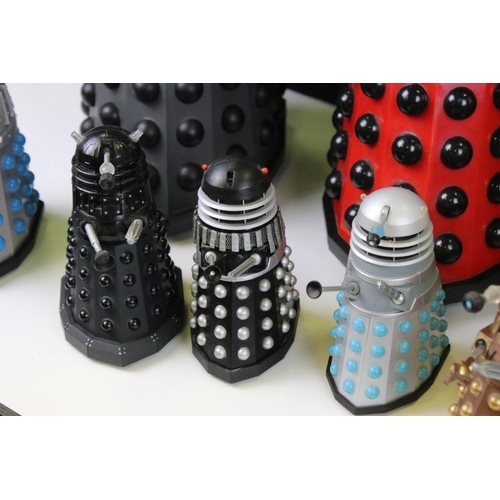 255 - 13 Product Enterprise Doctor Who plastic dalek models, various colours and sizes, all variants