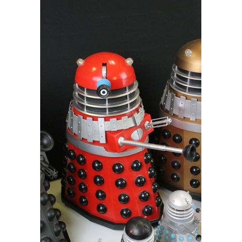 255 - 13 Product Enterprise Doctor Who plastic dalek models, various colours and sizes, all variants