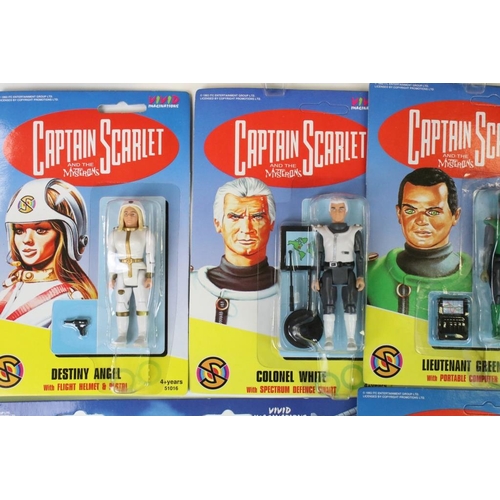 257 - 11 Carded Vivid Imaginations Captain Scarlet figures and vehicles plus 2 x carded Matchbox Thunderbi... 