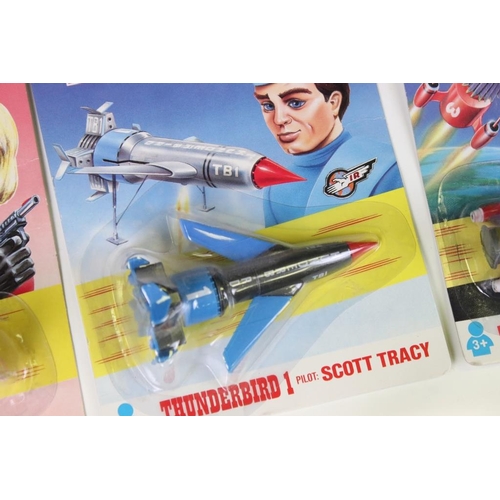 258 - Five carded Matchbox Thunderbirds diecast models to include Thunderbird 2 - Virgil Tracy - with Thun... 