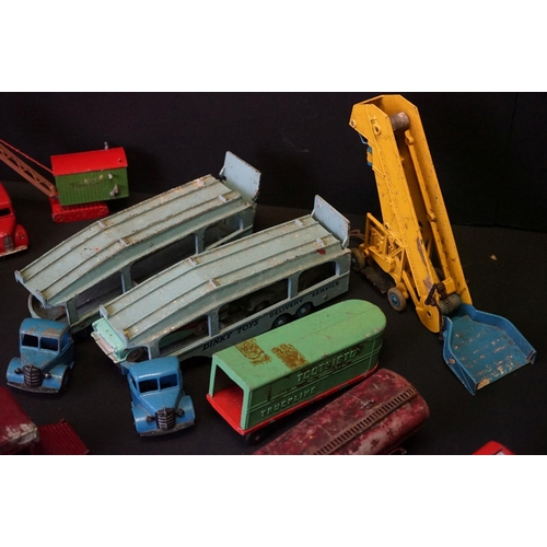 1288A - Around 55 mid 20th C play worn diecast models, mostly Dinky examples, featuring Dinky Supertoys Hors... 