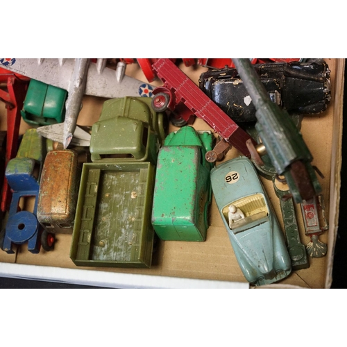 1318 - Around 75 mostly mid 20th C play worn diecast, tin plate & plastic models, to include Dinky, Triang ... 