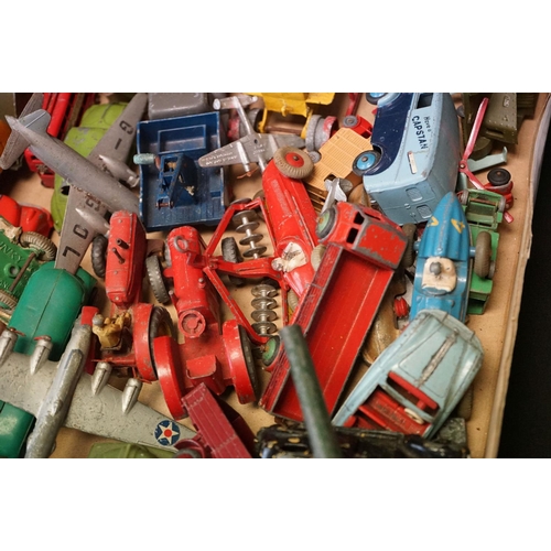 1318 - Around 75 mostly mid 20th C play worn diecast, tin plate & plastic models, to include Dinky, Triang ... 