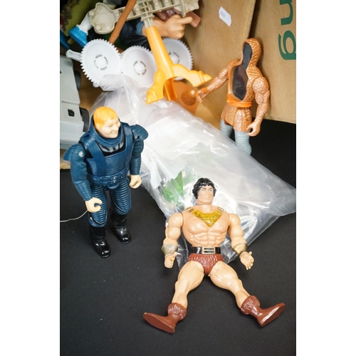 1502 - Large quantity of circa 1970-1990s action figures, vehicles and accessories to include A Team, Karat... 