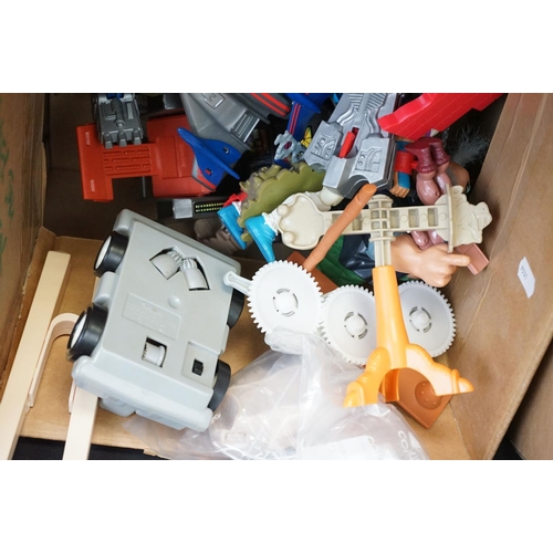 1502 - Large quantity of circa 1970-1990s action figures, vehicles and accessories to include A Team, Karat... 