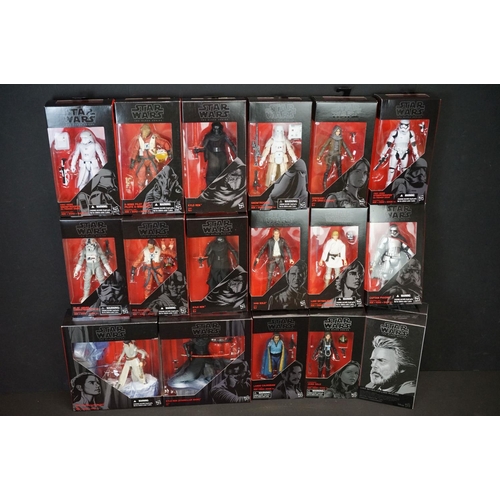 1507 - Star Wars - 17 Boxed Hasbro Black Series figures to include Rylo Ken (Starkiller Base), Rey (Starkil... 