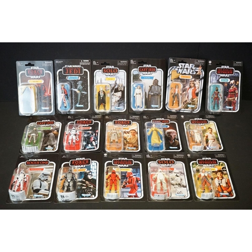 1511 - Star Wars - 16 Carded Hasbro Kenner Star Wars The Vintage Collection figures featuring The Last Jedi... 