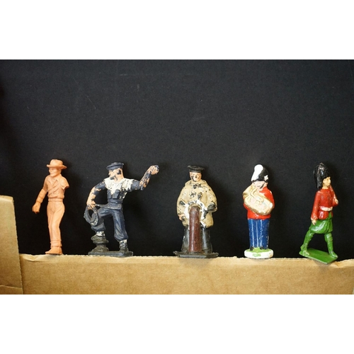 313A - Collection of mid 20th C onwards play worn plastic & metal figures, to include Britains & Lone Star ... 