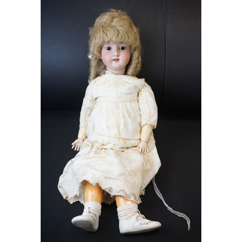 405 - Three Early 20th century Armand Marseille Bisque Head Dolls, one impressed marks '390n A.13.M ' with... 