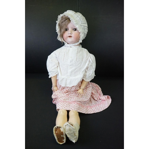 405 - Three Early 20th century Armand Marseille Bisque Head Dolls, one impressed marks '390n A.13.M ' with... 