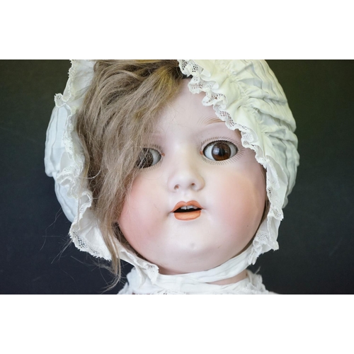 405 - Three Early 20th century Armand Marseille Bisque Head Dolls, one impressed marks '390n A.13.M ' with... 