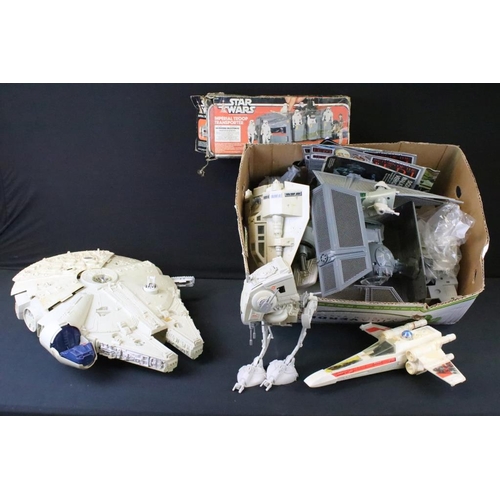 1542 - Star Wars - Nine Original Star Wars vehicles to include Imperial Troop Transporter (boxed - tatty bo... 