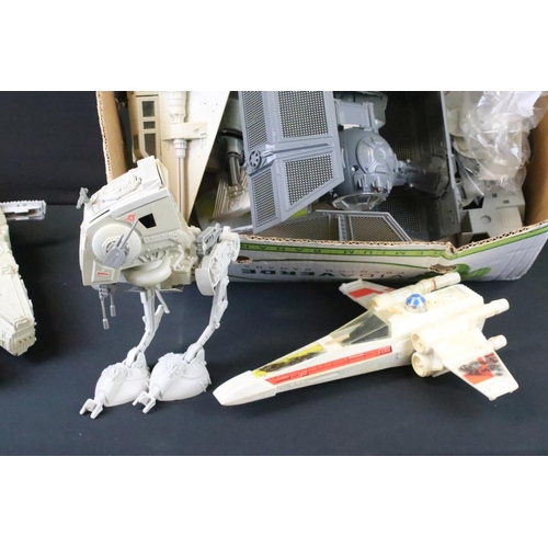 1542 - Star Wars - Nine Original Star Wars vehicles to include Imperial Troop Transporter (boxed - tatty bo... 