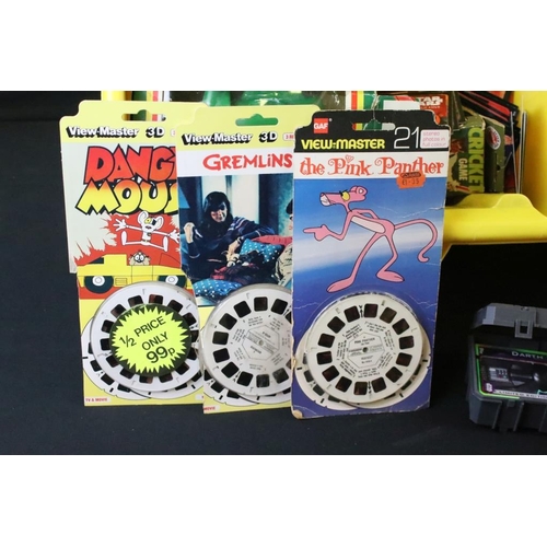 245 - Quantity of vintage toys and games to include Palitoy SteepleChase, carded ViewMaster, straw filled ... 